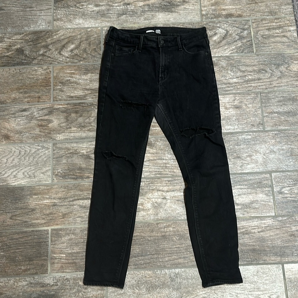 Old Navy Rockstar Super Skinny High Rise Black Jeans, Size 12